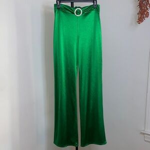 Vibrant Green Wide Leg Women's Pants